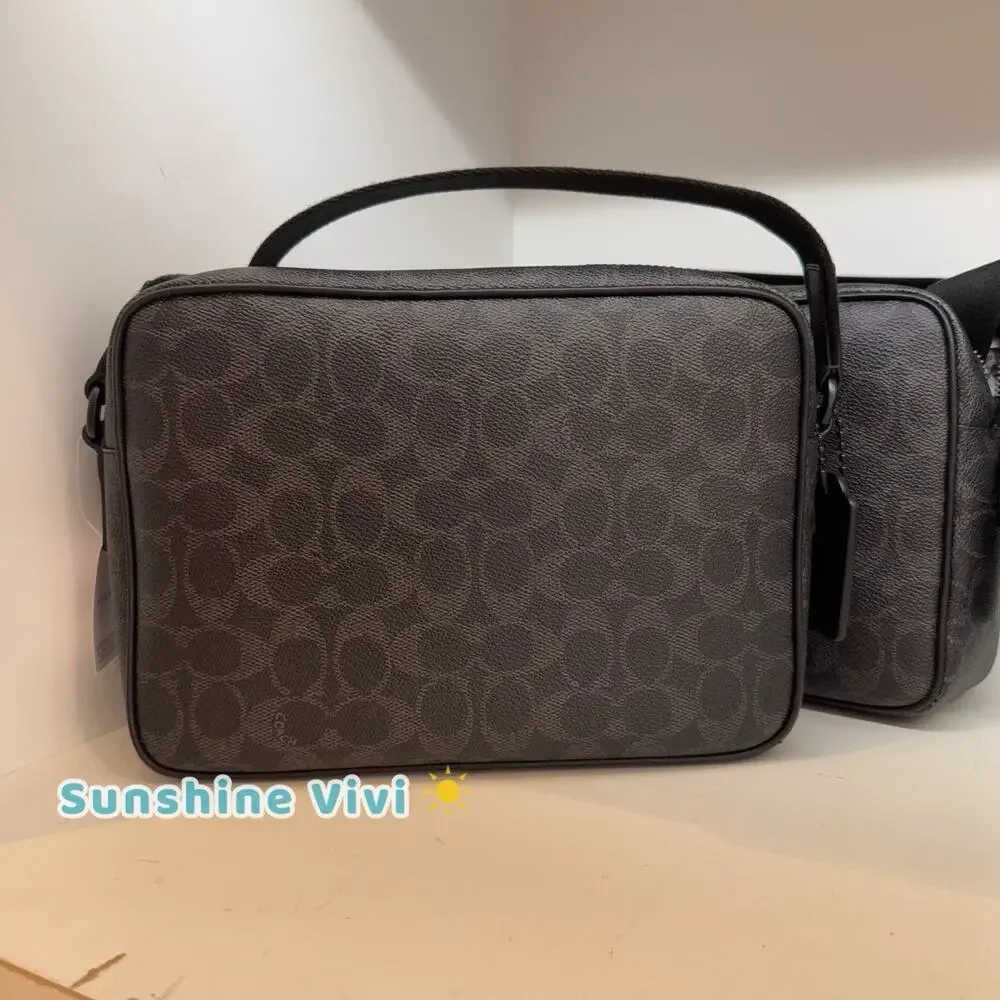 NWT Coach Colton Crossbody Bag 25 Signature Canvas CES85 BLACK SIGNATURE